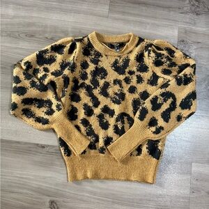 Vero Moda Black and Tan Patterned Knit Sweater